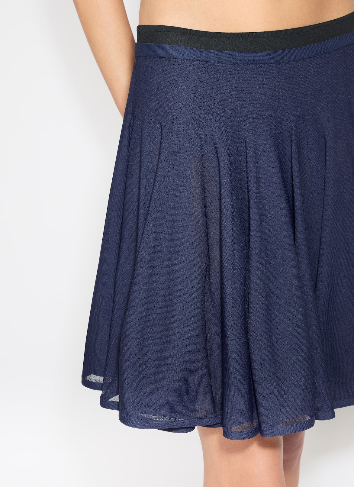 FINE KNIT SKATER SKIRT ALAÏA DARK BLUE FINE KNIT SKATER SKIRT